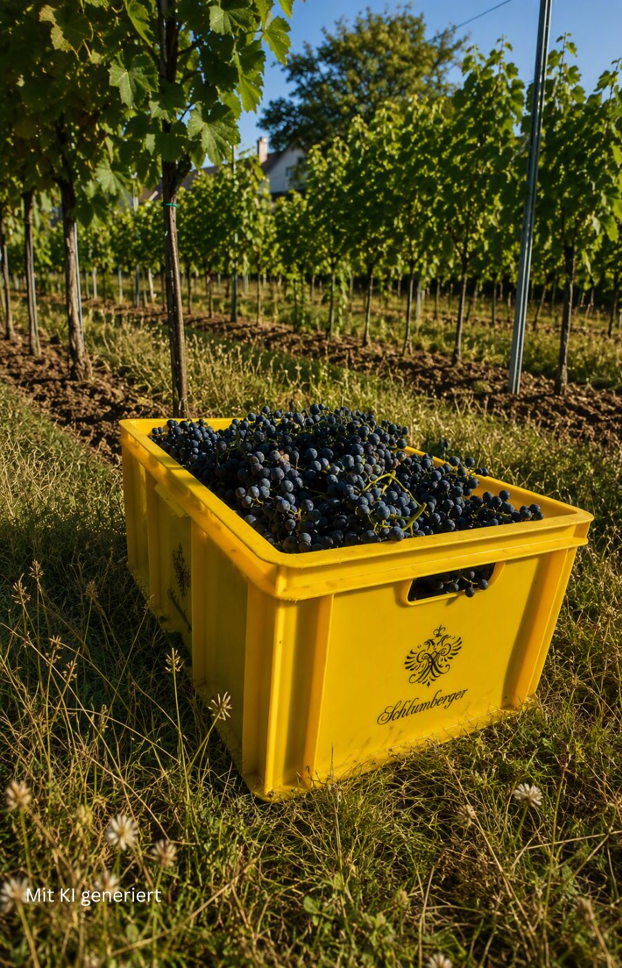 Cabernet Sauvignon Trauben in Kiste